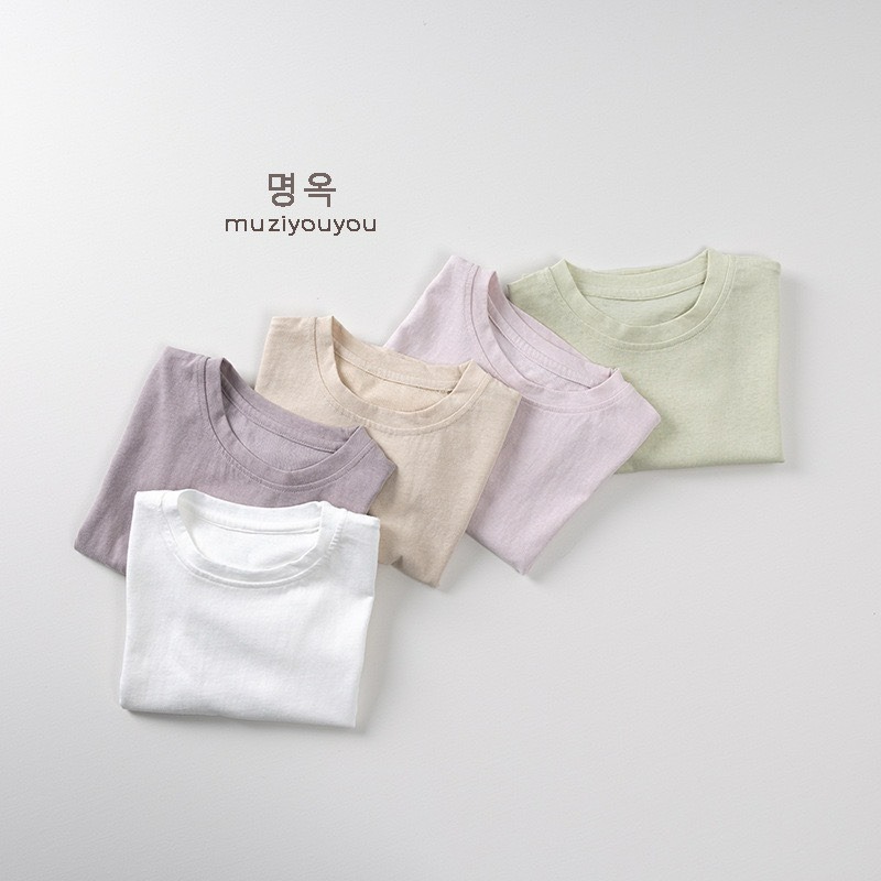 Muziyouyou 兒童多巴胺基礎色薄款上衣-細節圖2