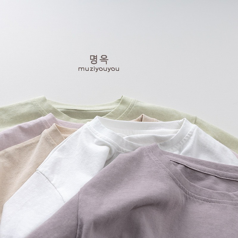 Muziyouyou 兒童多巴胺基礎色薄款上衣-細節圖7