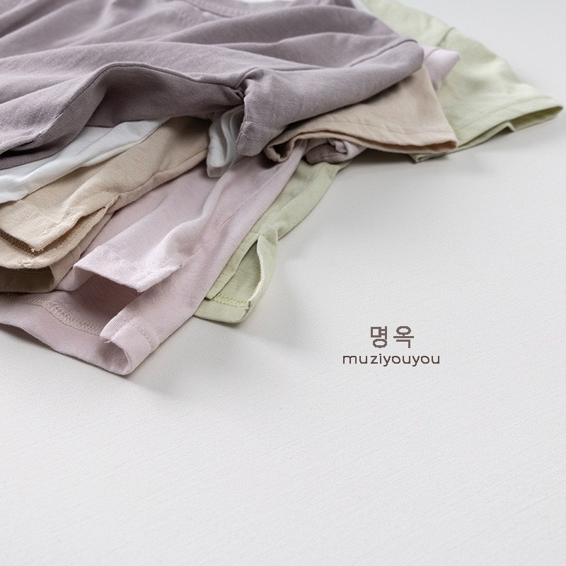 Muziyouyou 兒童多巴胺基礎色薄款上衣-細節圖9