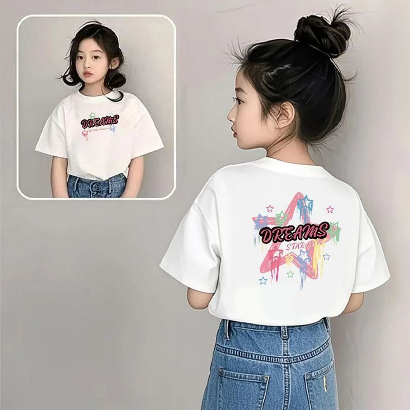女中大童星星夢想印花短袖上衣-規格圖4