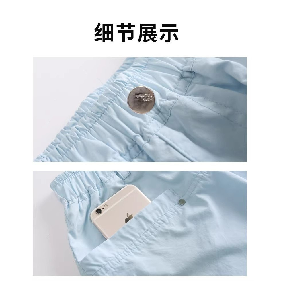 女大童輕機能薄款工裝闊腿褲-細節圖7