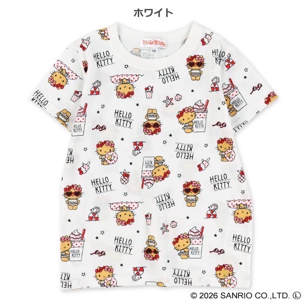 0618 日本Hello Kitty & Sanrio Characters 滿版印花短袖T恤 100-130cm-細節圖7