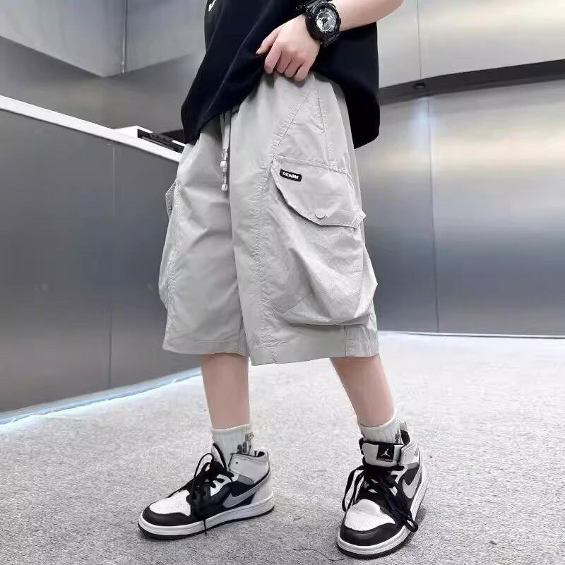 男中大童大口袋休閒寬鬆短褲-規格圖8