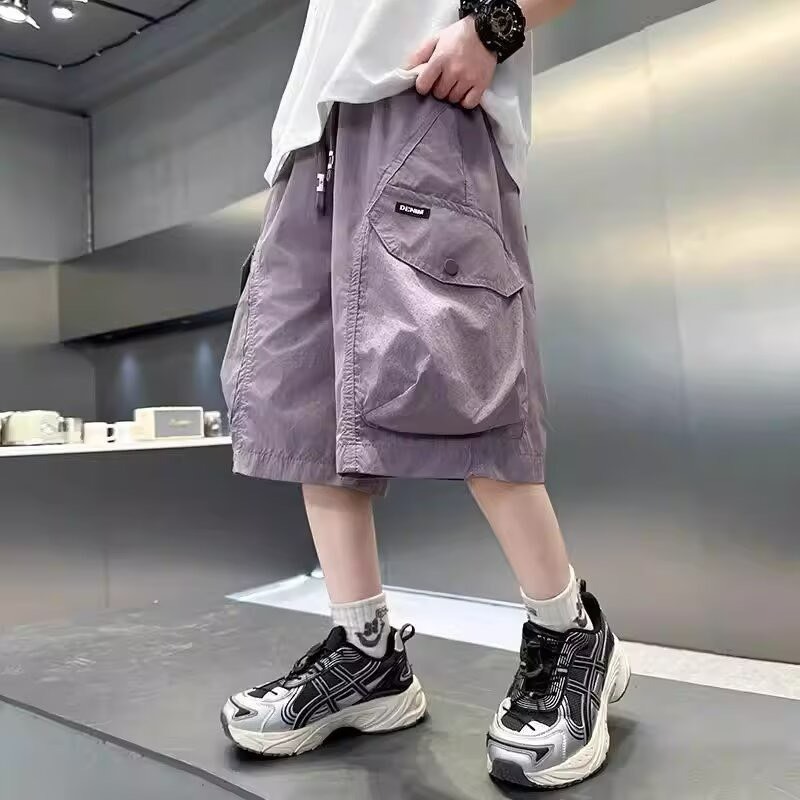 男中大童大口袋休閒寬鬆短褲-規格圖8