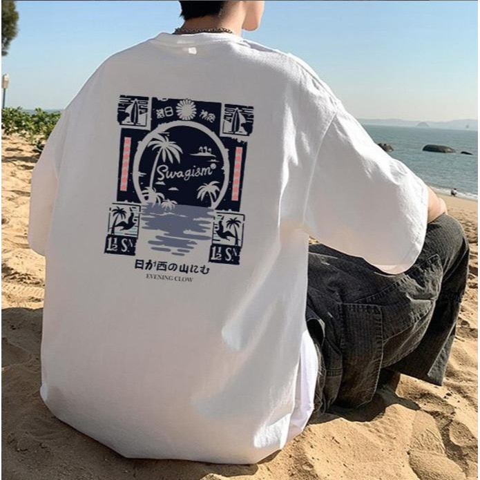 0630男裝 海岸日落寬版短T-細節圖2