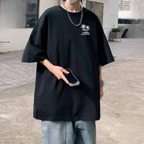 0630男裝 海岸日落寬版短T-細節圖3
