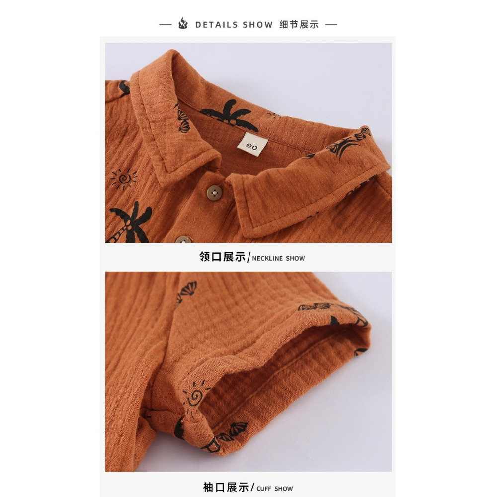兒童夏季純棉紗布套裝-細節圖7