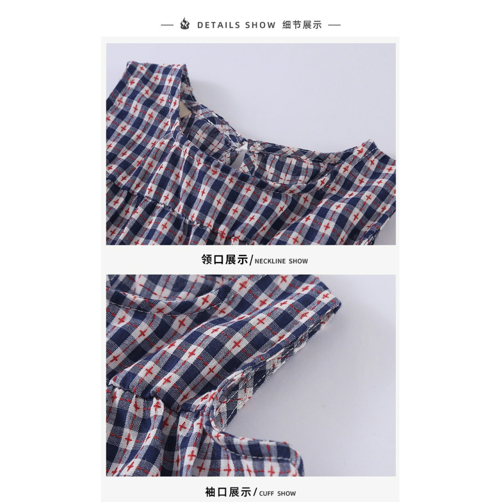 兒童夏季森系格紋親子感套裝-細節圖8