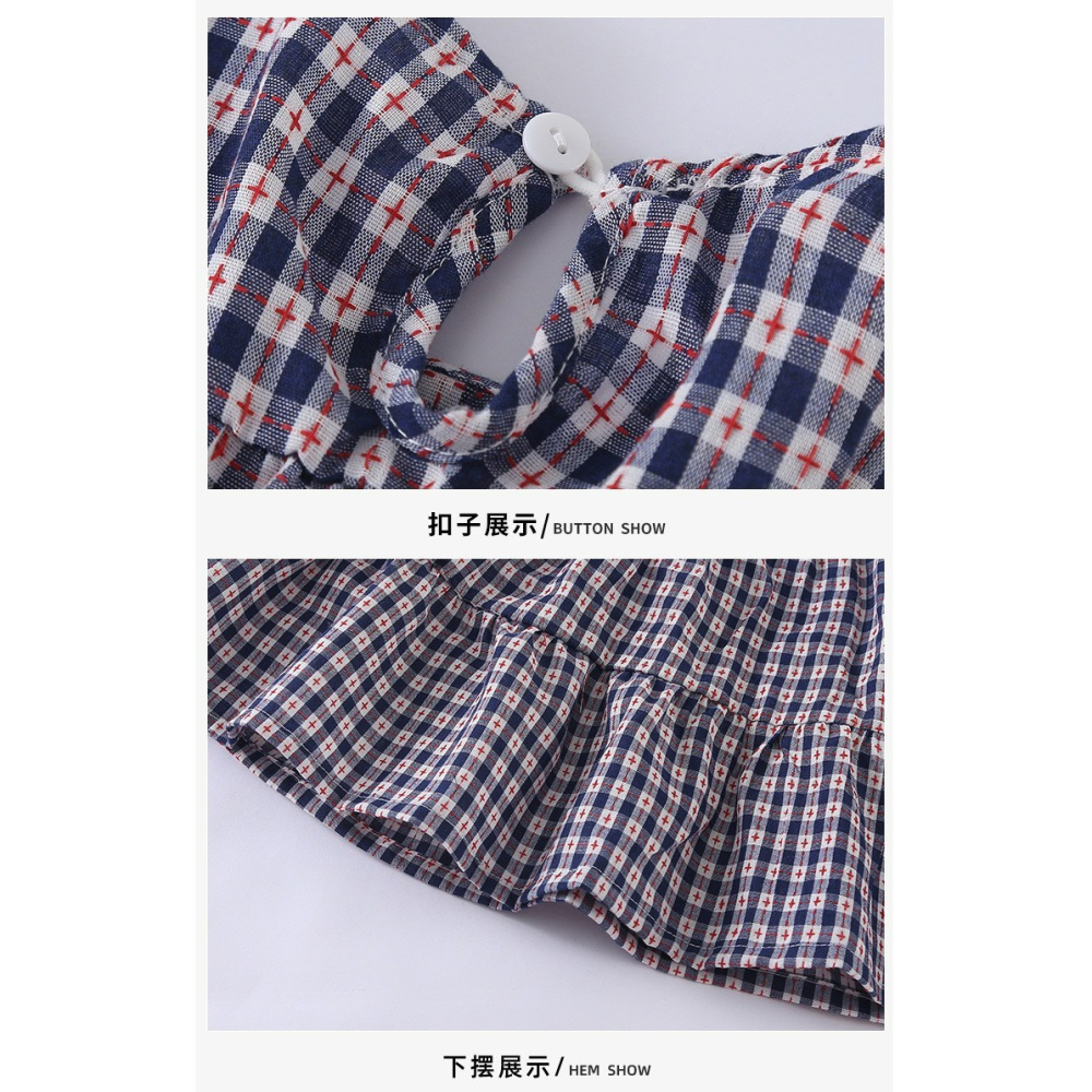 兒童夏季森系格紋親子感套裝-細節圖9