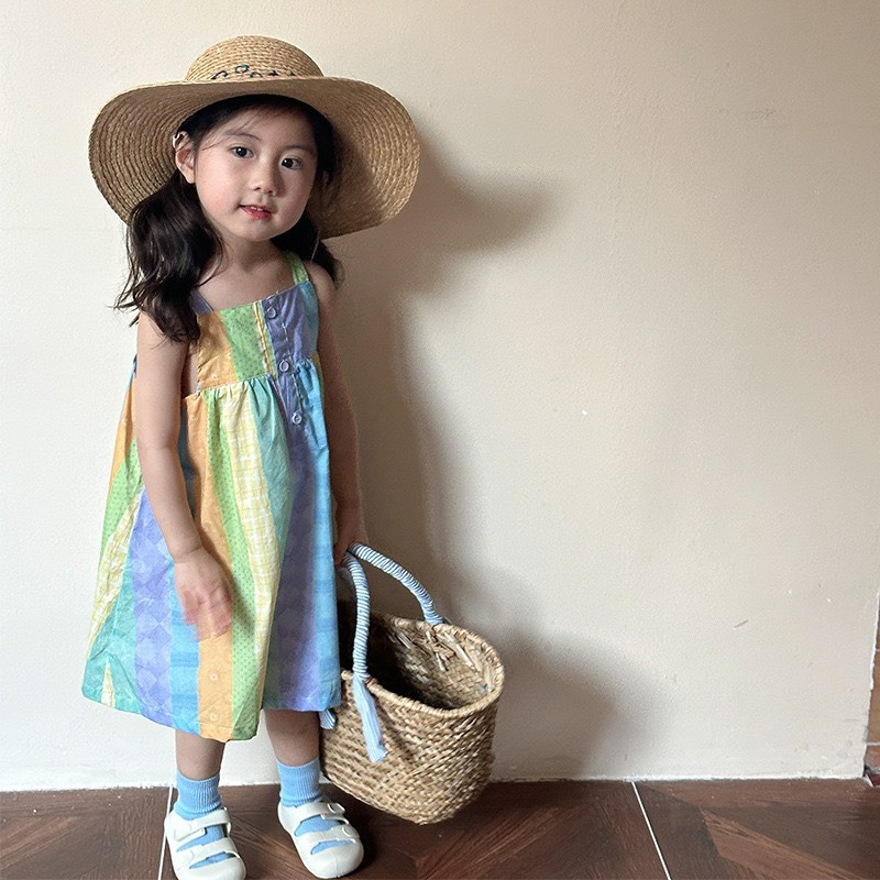 兒童夏季彩虹糖果條紋兄妹裝-細節圖6
