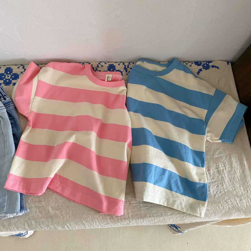 兒童夏季糖果條紋寬版童T-細節圖8