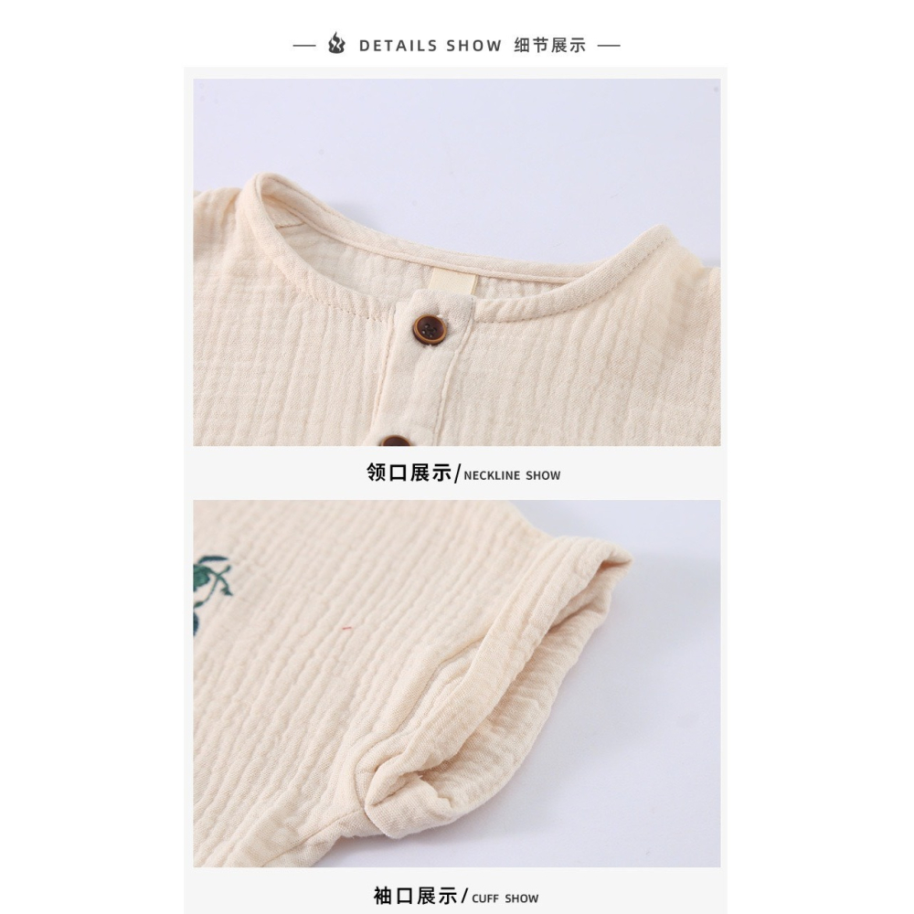 兒童夏季草莓棉紗兄妹套裝-細節圖8