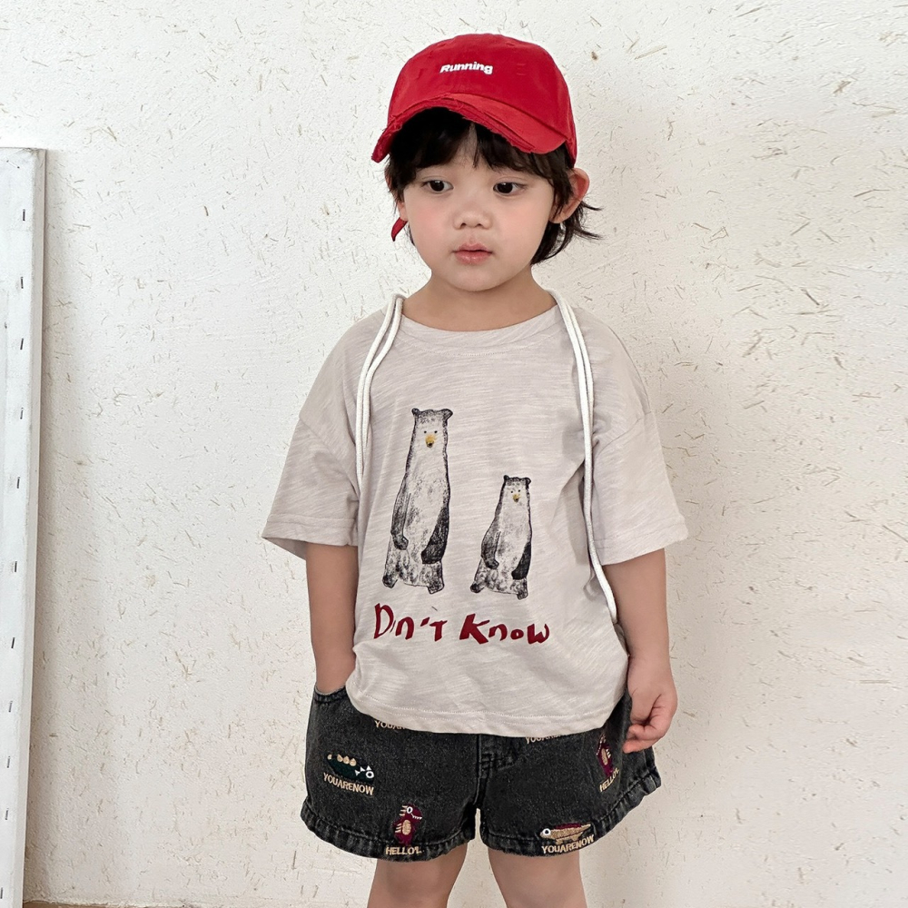 兒童夏季美式落肩半袖上衣-細節圖5