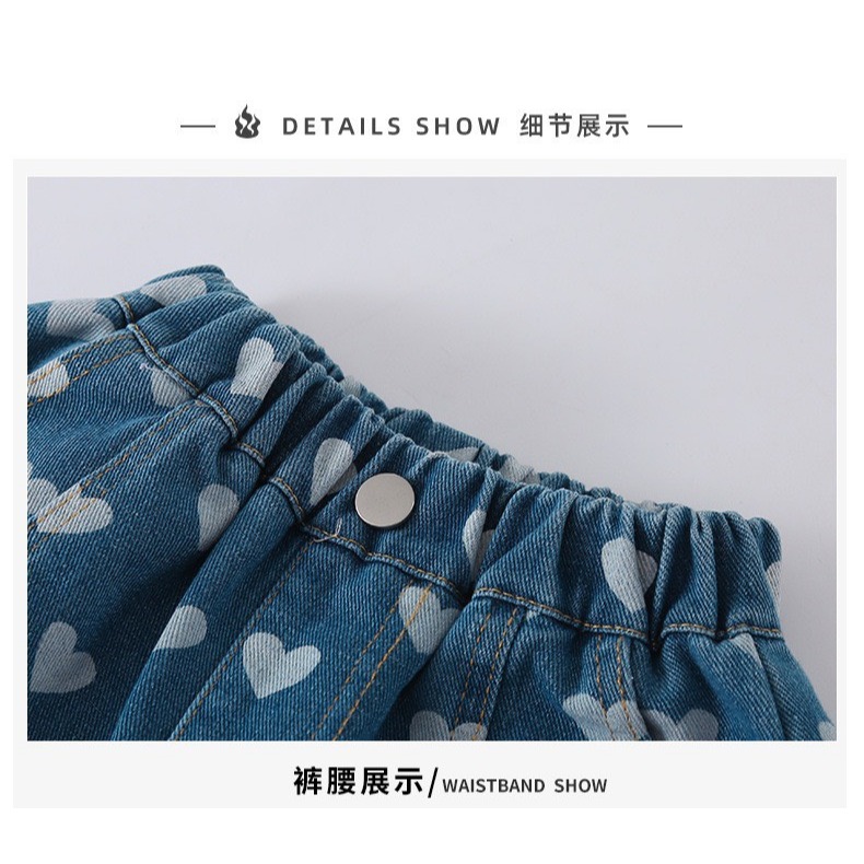 兒童夏季滿版愛心寬鬆休閒短褲-細節圖9