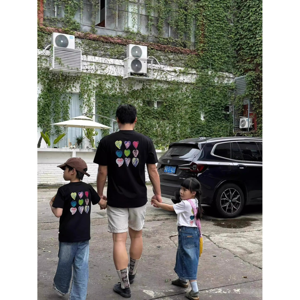 彩虹塗鴉愛心親子T恤(包屁衣/兒童T恤)-細節圖3