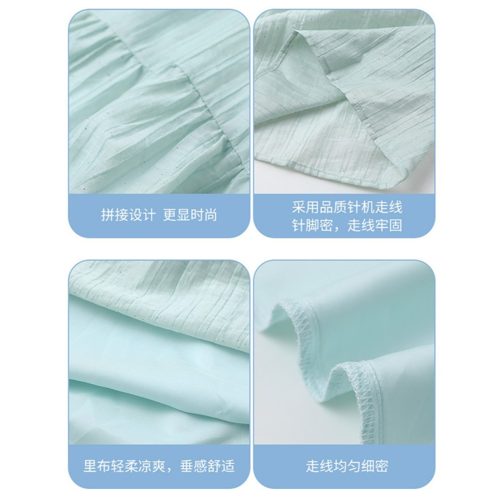 法式薄荷綠微光森林親子度假親子裝襯衫/連衣裙/短褲 (大人)-細節圖7