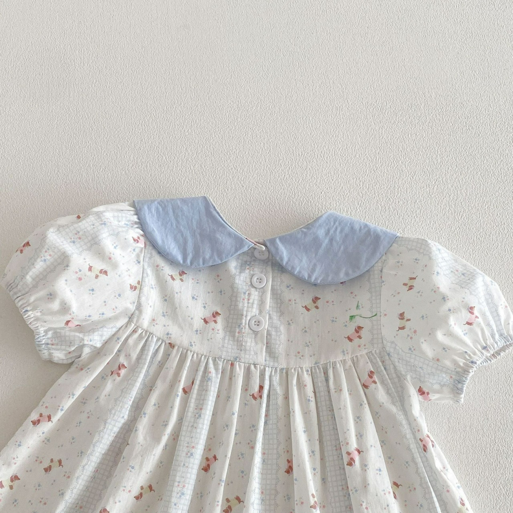 Angou 女寶娃娃領刺繡公主洋裝-細節圖4