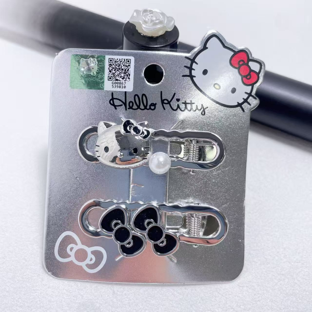 三麗鷗Hello Kitty金屬質感髮夾-細節圖5