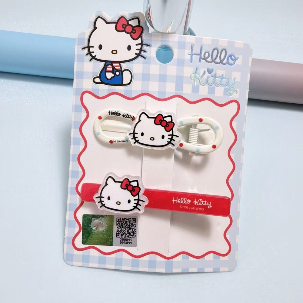 Hello Kitty清新甜美風經典配色牛仔藍撞色可愛卡通髮夾-細節圖3