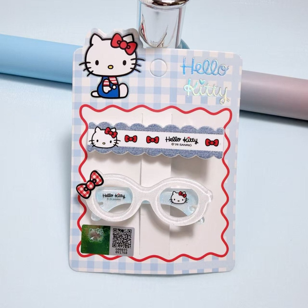 Hello Kitty清新甜美風經典配色牛仔藍撞色可愛卡通髮夾-細節圖6