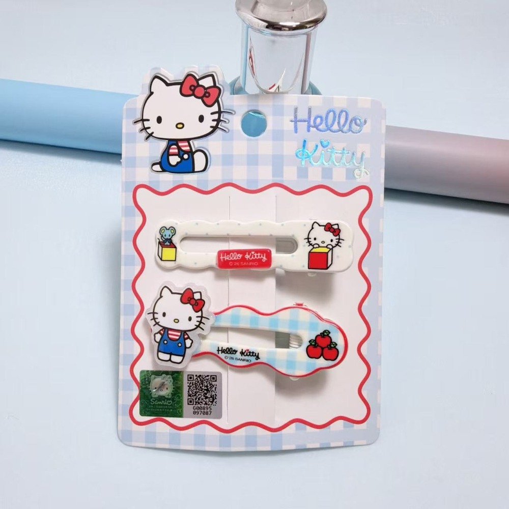 Hello Kitty清新甜美風經典配色牛仔藍撞色可愛卡通髮夾-細節圖10