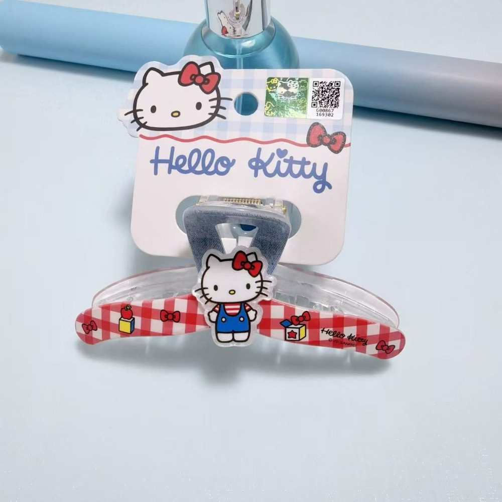 Hello Kitty清新甜美風經典配色牛仔藍撞色可愛卡通髮夾-規格圖11