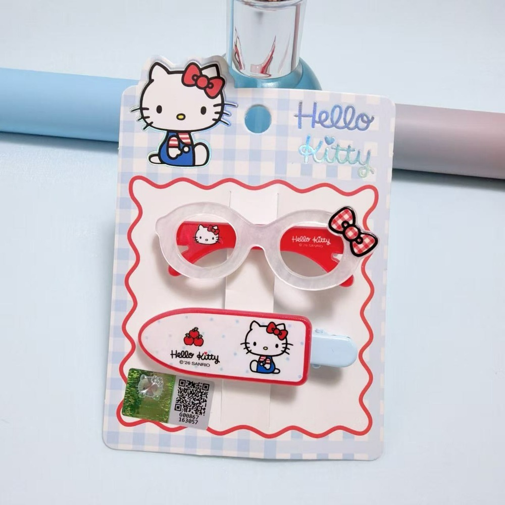 Hello Kitty清新甜美風經典配色牛仔藍撞色可愛卡通髮夾-規格圖11