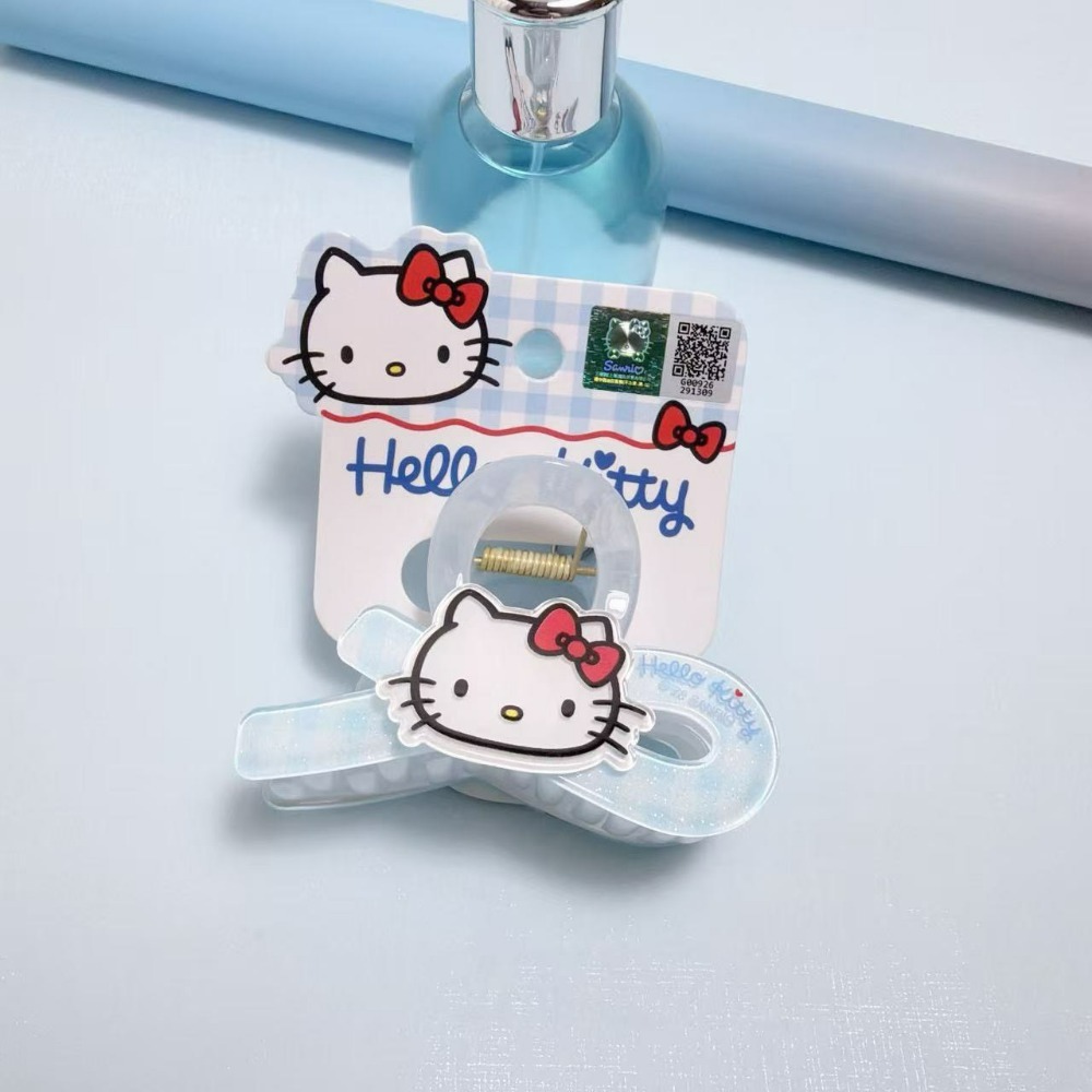 Hello Kitty清新甜美風經典配色牛仔藍撞色可愛卡通髮夾-規格圖11