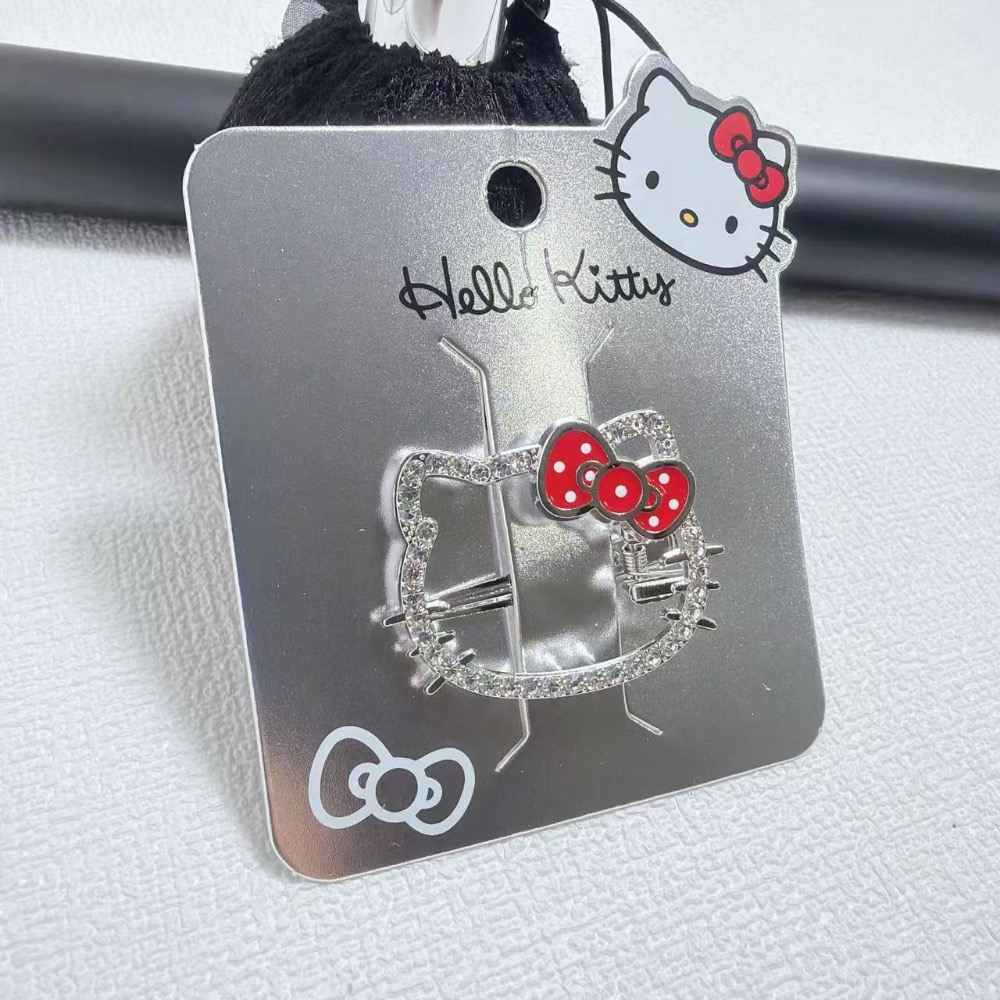 Hello Kitty精工金屬波點蝴蝶結鑲嵌水鑽髮夾系列-規格圖10