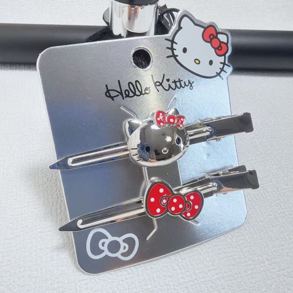 Hello Kitty精工金屬波點蝴蝶結鑲嵌水鑽髮夾系列-規格圖10