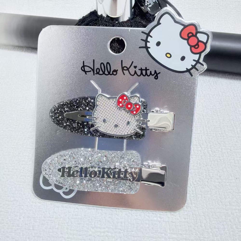 Hello Kitty精工金屬波點蝴蝶結鑲嵌水鑽髮夾系列-規格圖10