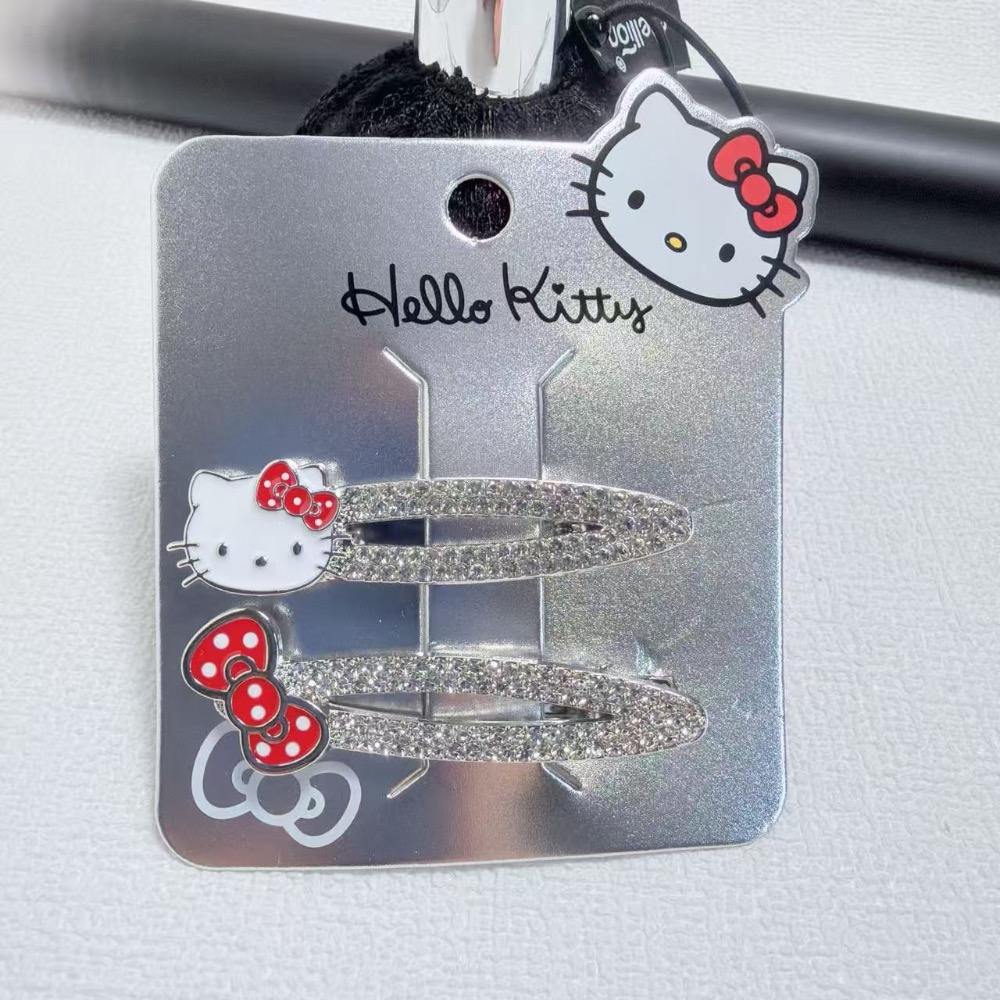 Hello Kitty精工金屬波點蝴蝶結鑲嵌水鑽髮夾系列-規格圖10