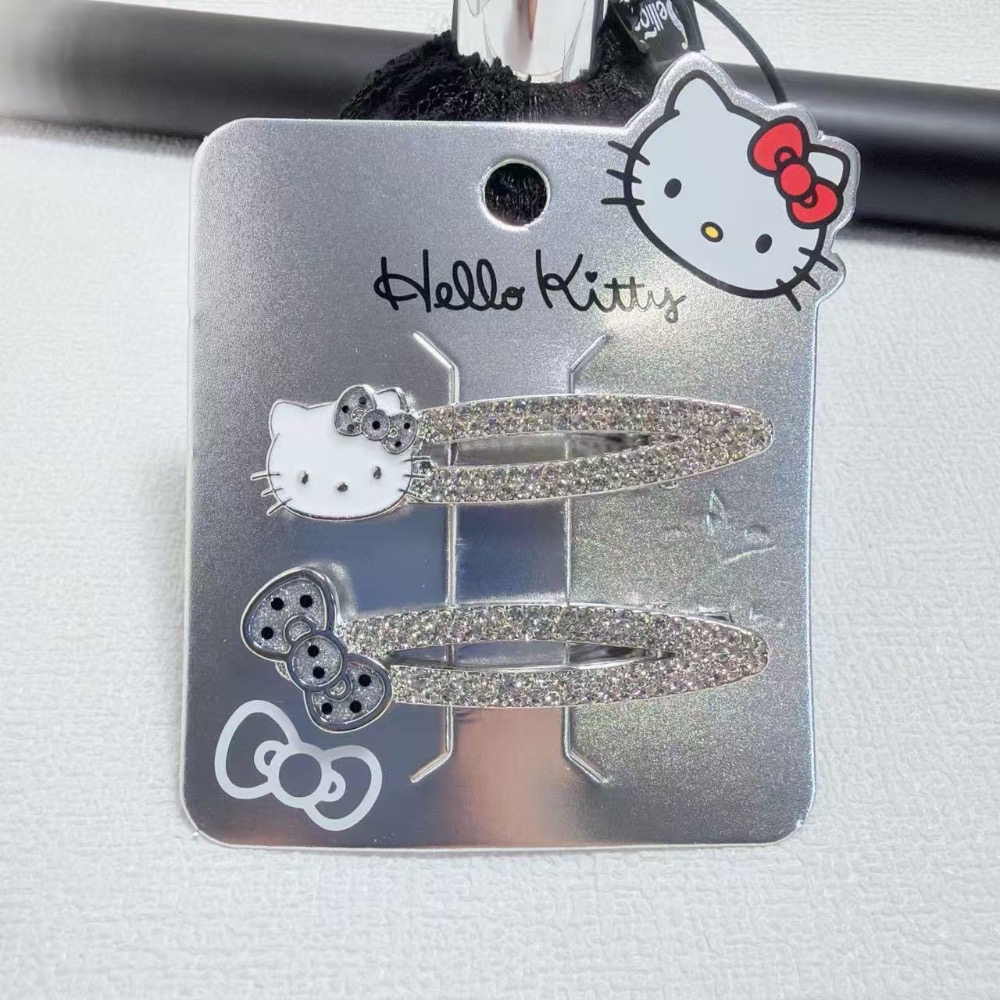 Hello Kitty精工金屬波點蝴蝶結鑲嵌水鑽髮夾系列-規格圖10