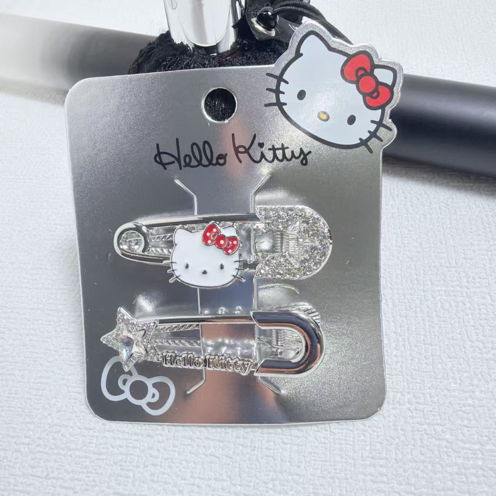 Hello Kitty精工金屬波點蝴蝶結鑲嵌水鑽髮夾系列-規格圖10