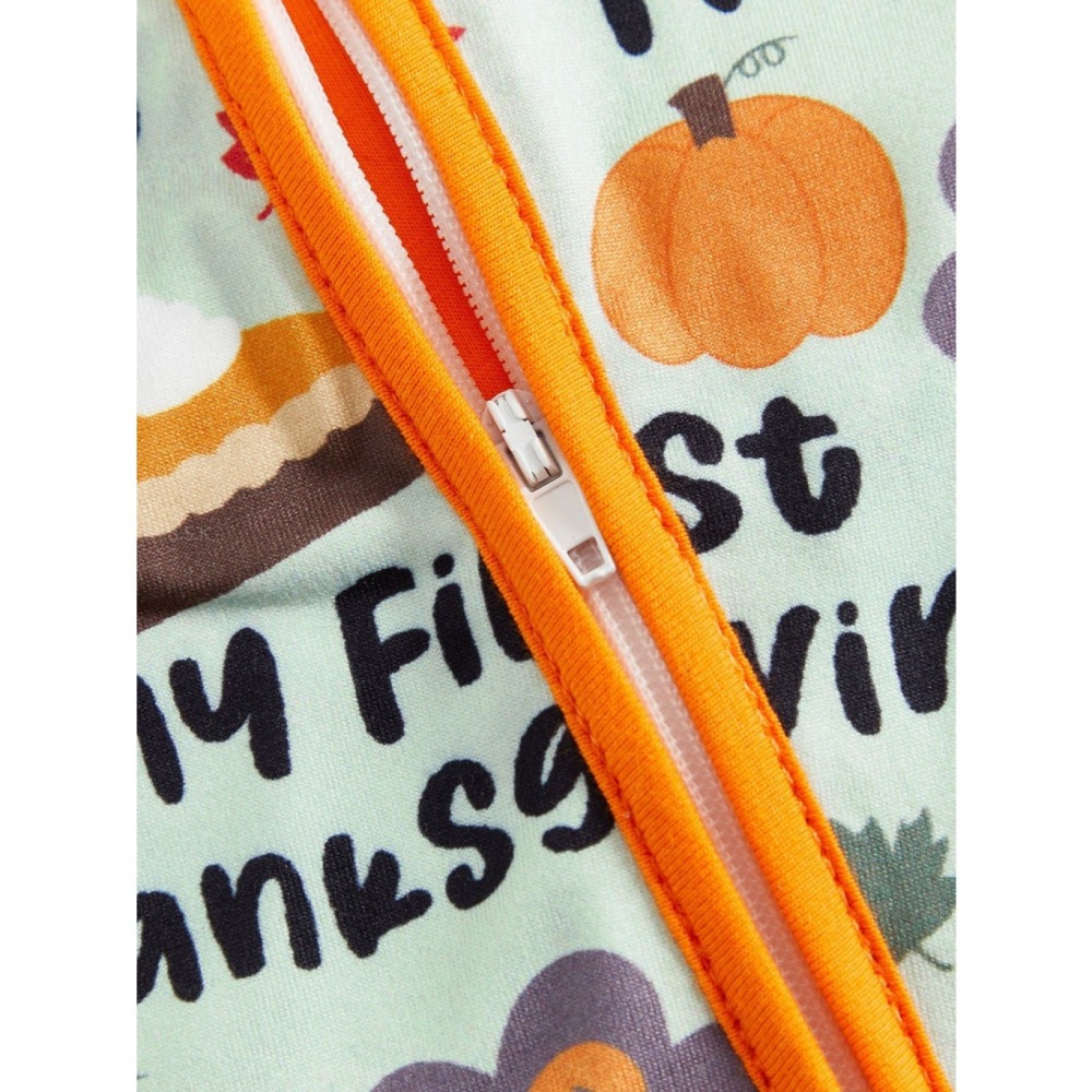 🎃萬聖節主題 南瓜幽靈印花拉鍊連身衣-細節圖6
