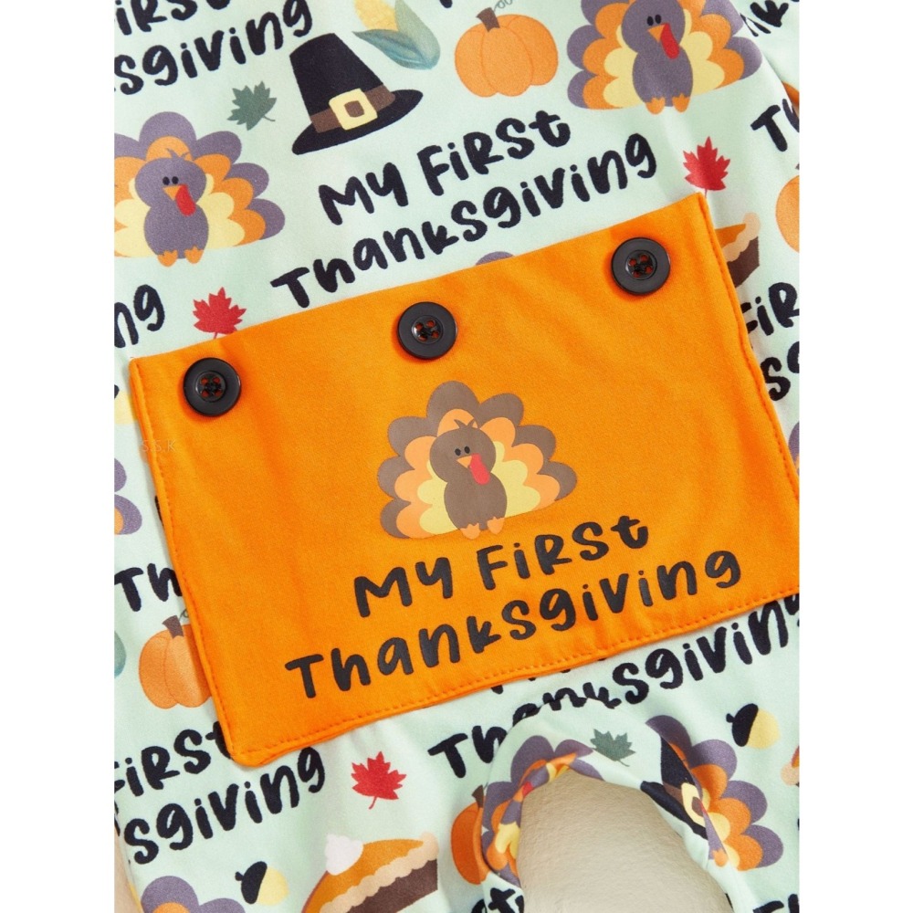 🎃萬聖節主題 南瓜幽靈印花拉鍊連身衣-細節圖7