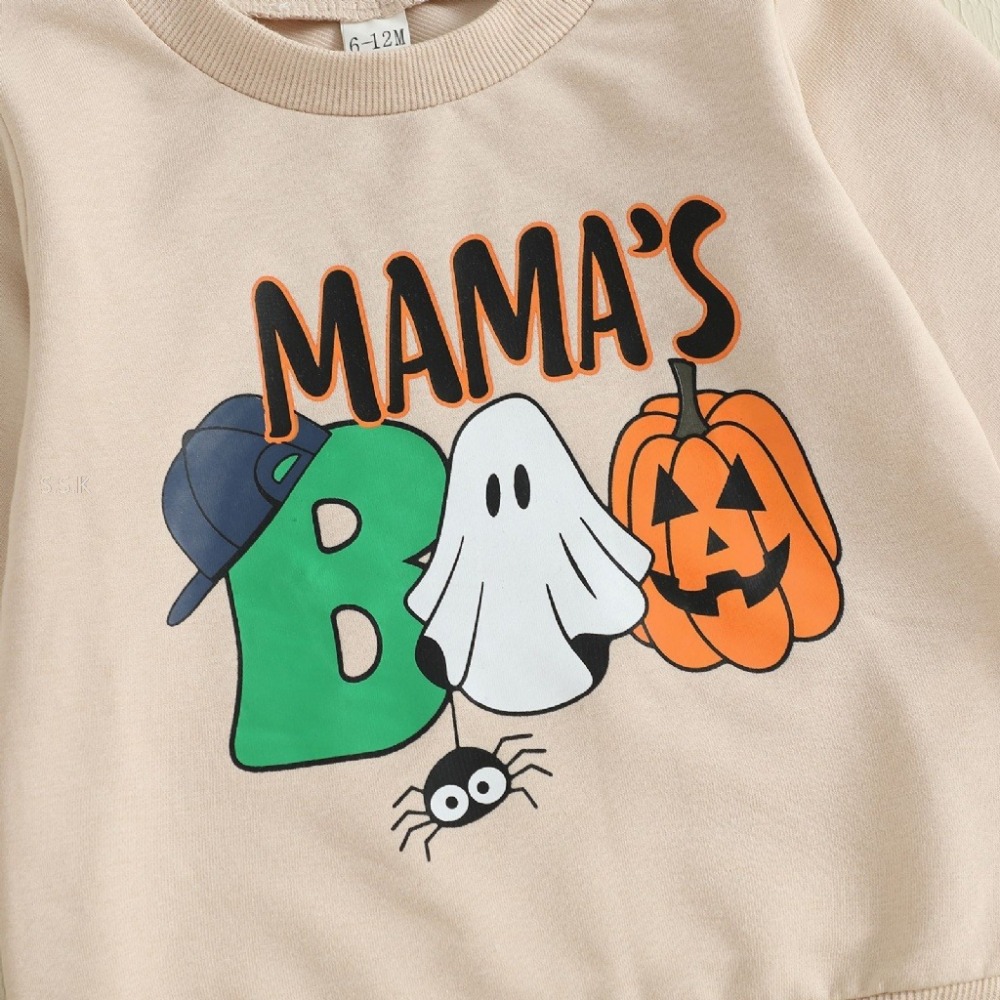 🎃萬聖節主題 南瓜字母衛衣長褲套裝-細節圖3