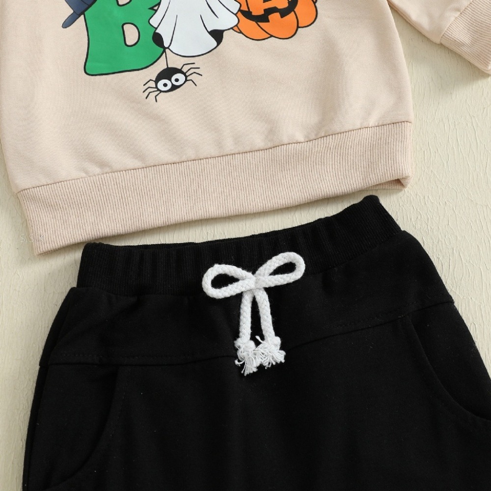 🎃萬聖節主題 南瓜字母衛衣長褲套裝-細節圖5