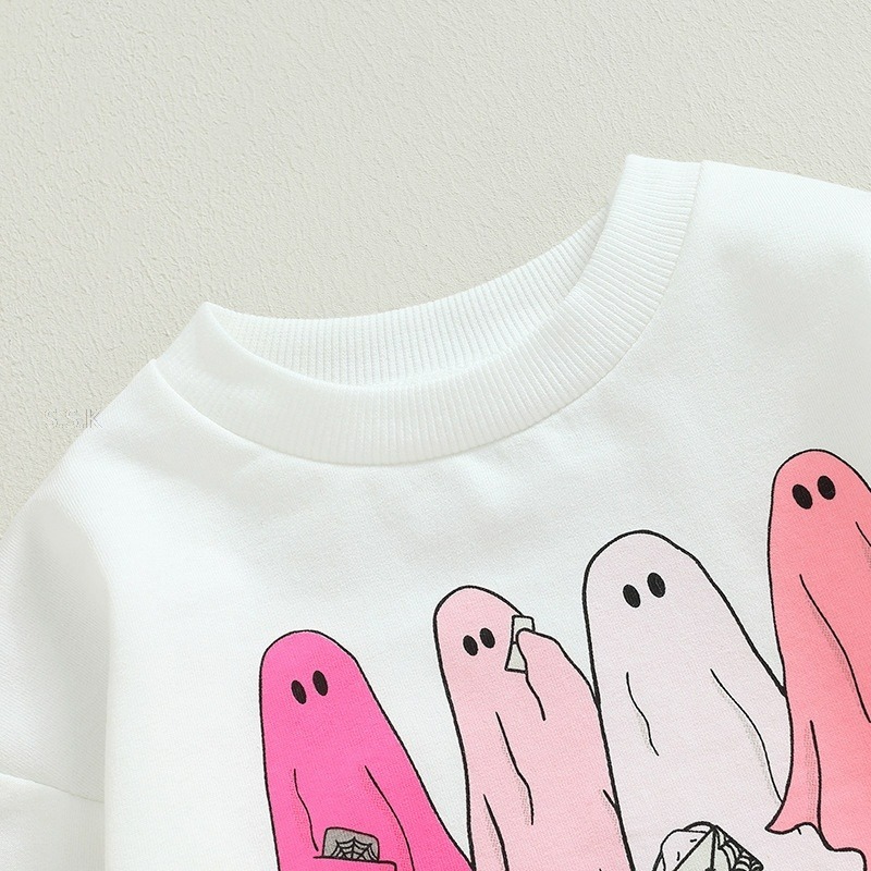 🎃萬聖節主題 幽靈印花長袖連體衣-細節圖3