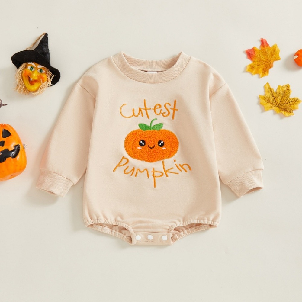 🎃萬聖節主題 南瓜幽靈長袖連體衣-細節圖5