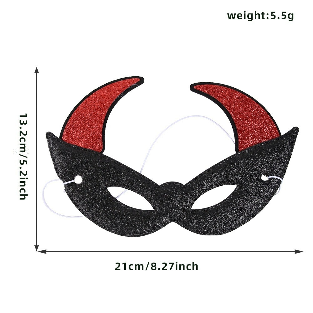 🎃萬聖節主題 惡魔牛角面具-規格圖2