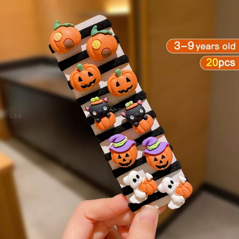 🎃萬聖節主題 可愛搞怪兒童髮圈髮飾組-規格圖4