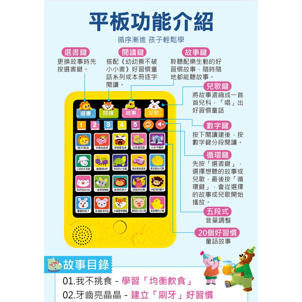 📖風車圖書🔸好習慣平板故事機(套):故事機+20冊小書-細節圖9