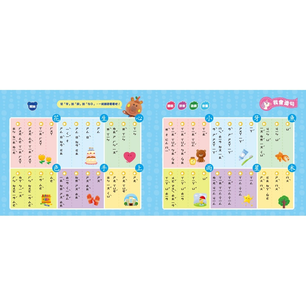 📖双美🔸小手按按有聲書：ㄅㄆㄇ拼音書（內含1347組拼音造字+753個基礎國字+44個破音字+371個詞語及造句）-細節圖7