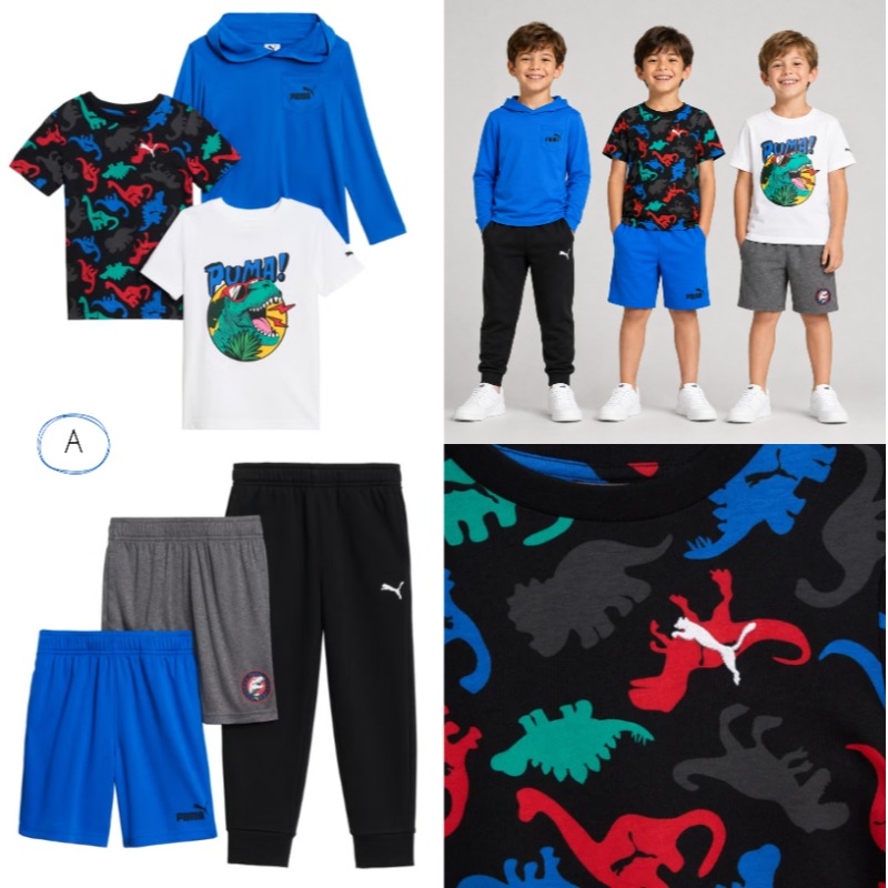 0919收單 加拿大 Puma Logo 上衣+下身 套裝6件組合(中小童款)-細節圖2