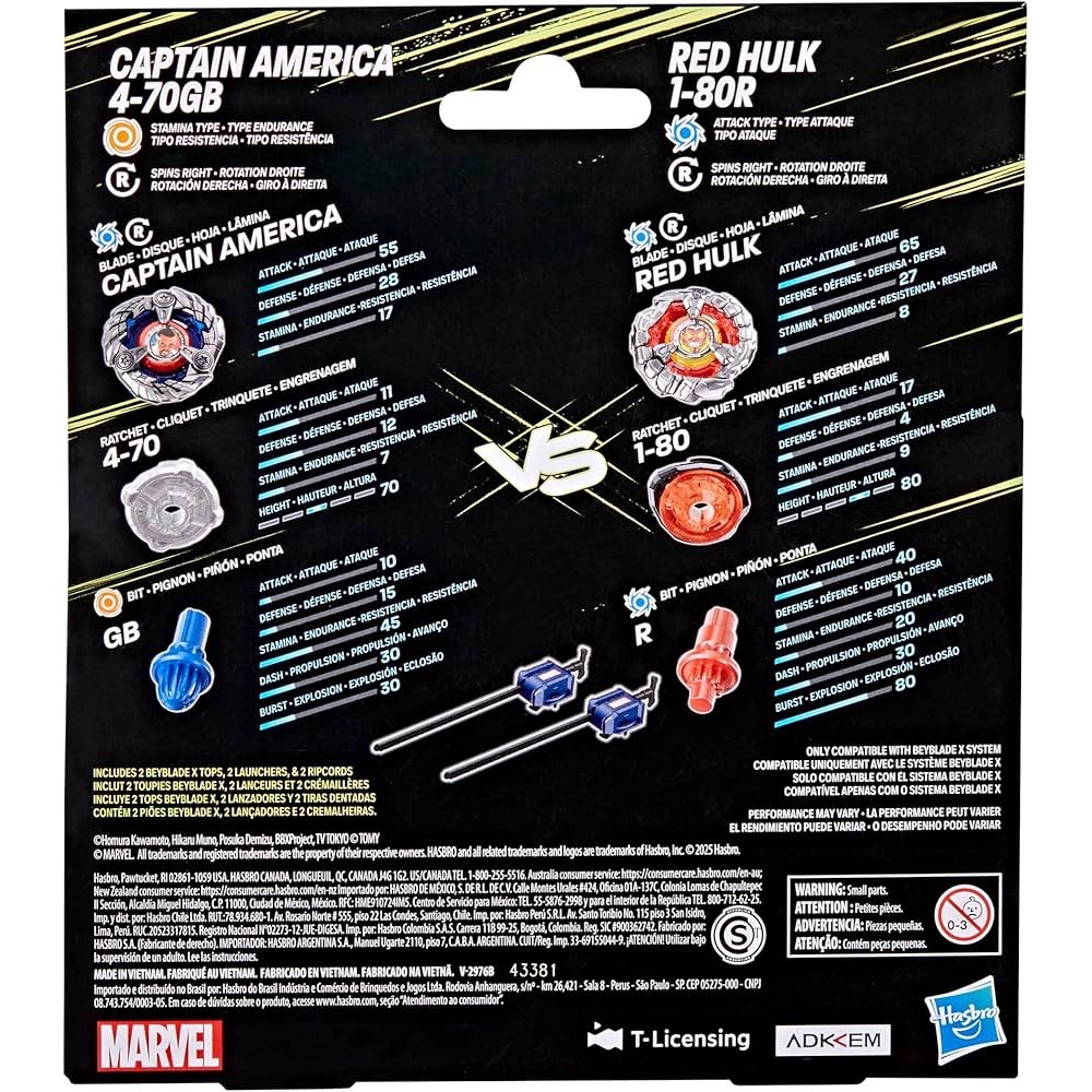 BEYBLADE X 戰鬥陀螺 BX-00 美國隊長 紅浩克 正版 全新現貨-細節圖2