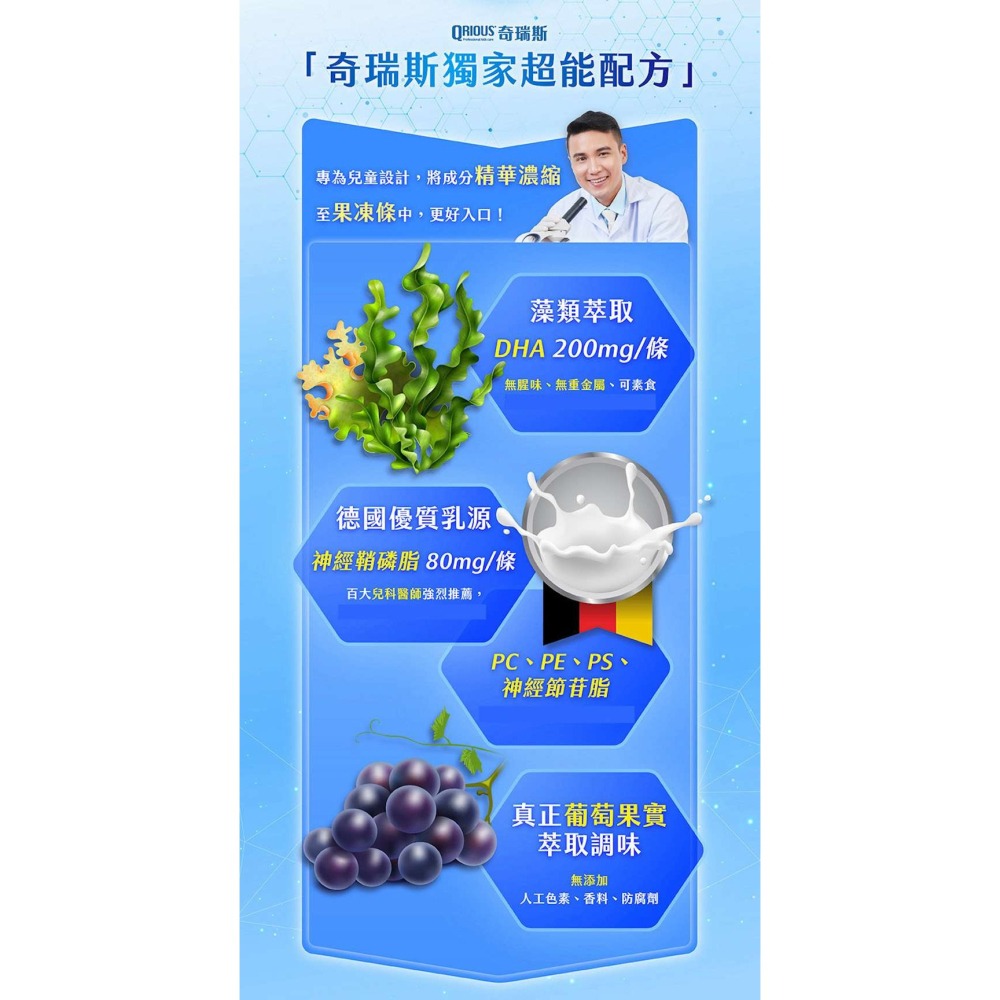 QRIOUS®奇瑞斯閃電靈光DHA葡萄能量凍-細節圖2