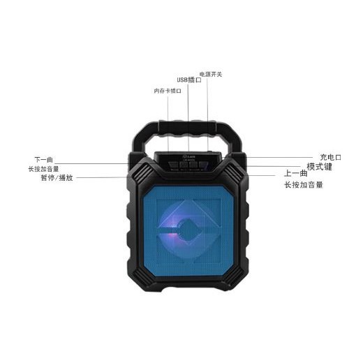PF-668 七彩 閃燈 藍芽喇叭 手提 TF插卡 炫彩 無線音箱 藍芽音響 手機音響 低音泡 廣場戶外 HIFI-細節圖7