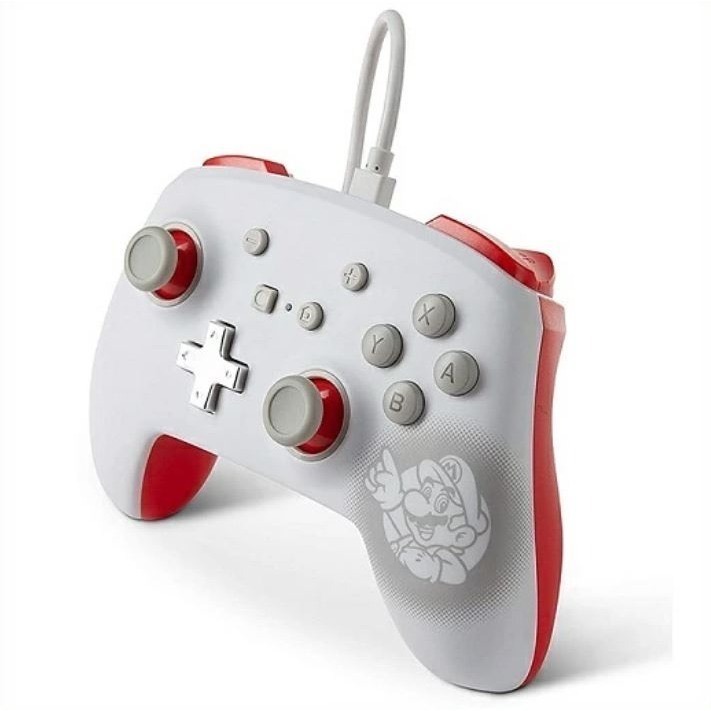 《正版授權》Nintendo Switch任天堂 超級瑪利歐有線控制器(紅白)-細節圖2