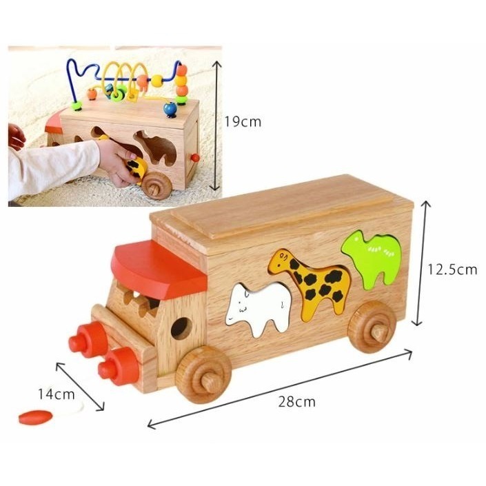 木頭珠珠積木拖拉車玩具-細節圖7